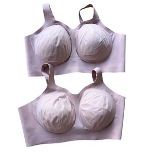Lot of 2 Evelyn Bobbie Beyond Bra 3XL Wireless‎ Full Coverage Comfort Purple